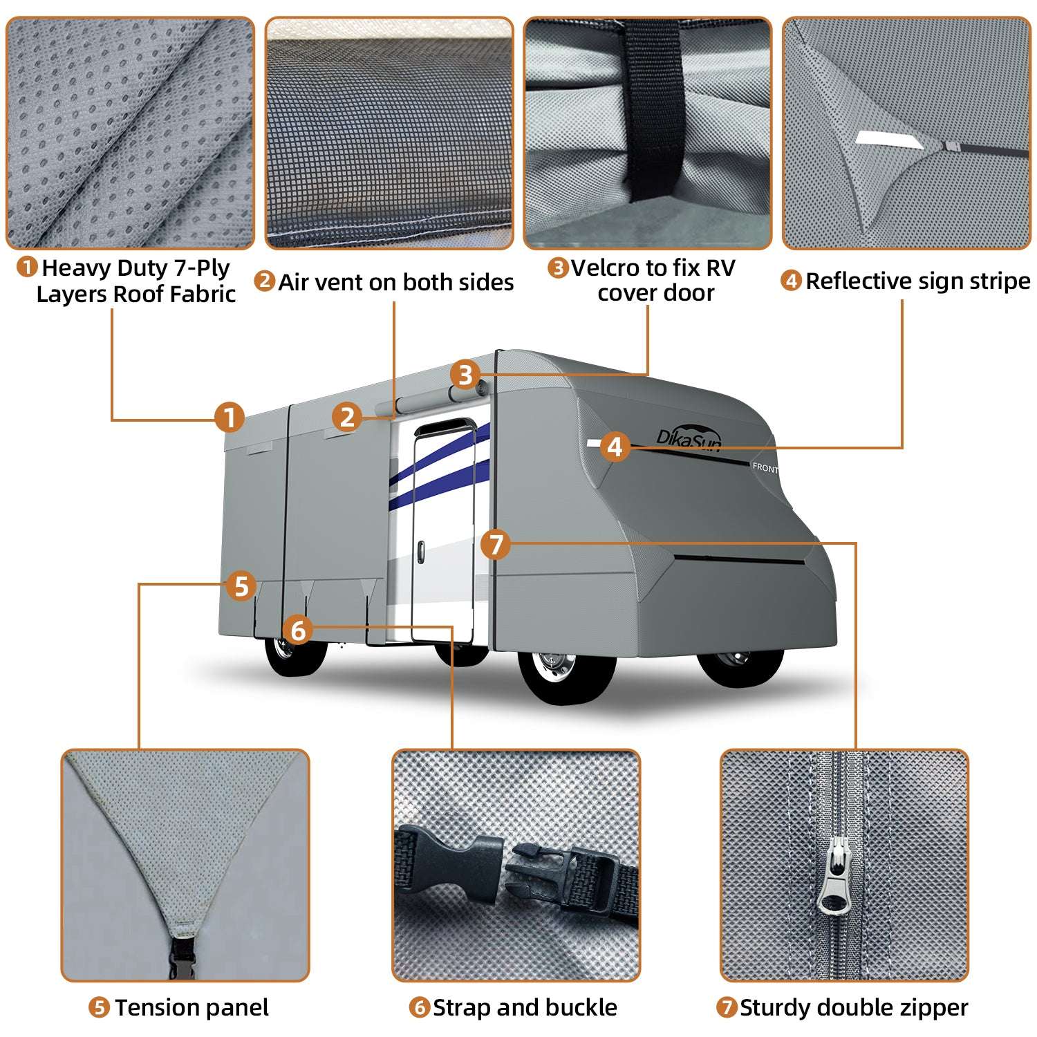 DikaSun Class C Motorhome Cover – 7-Layer Roof