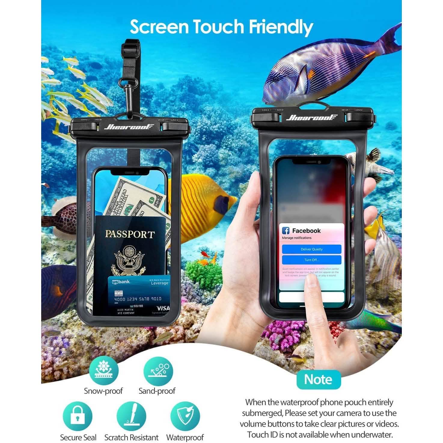 2-Pack Universal Waterproof Phone Cases