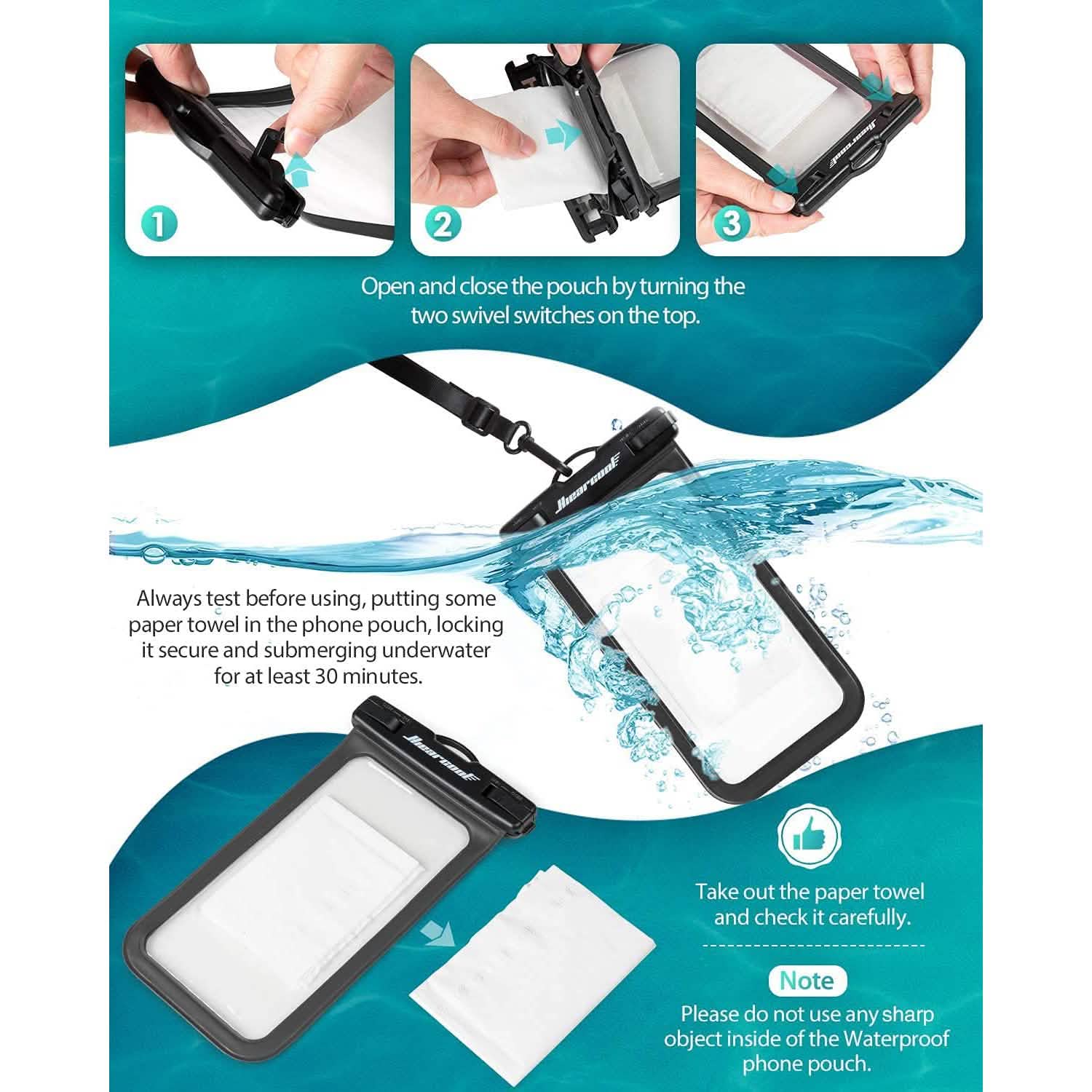 2-Pack Universal Waterproof Phone Cases