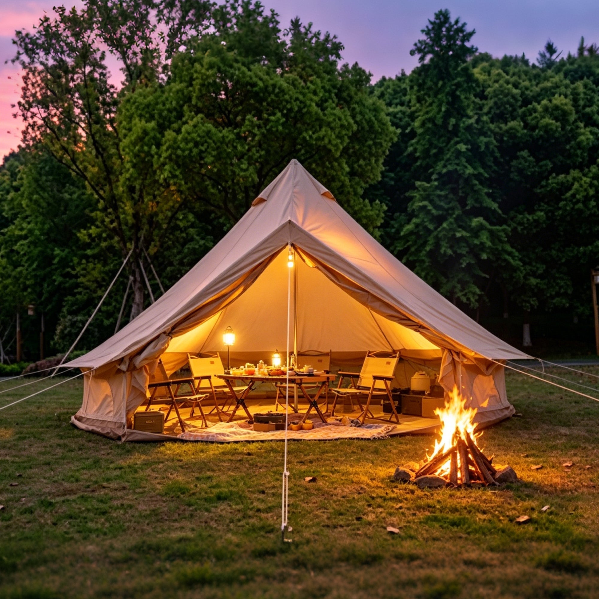 Oxford Bell Tent with Stove Jack – 4-Season Family Camping & Glamping Tent