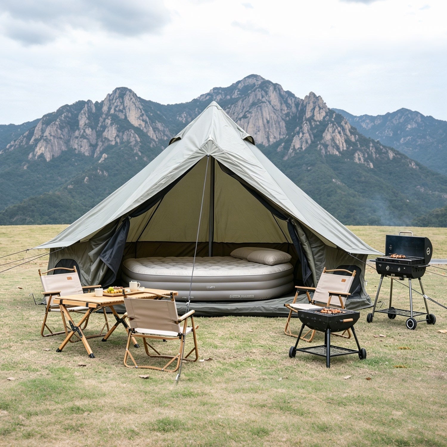 Oxford Bell Tent with Stove Jack – 4-Season Family Camping & Glamping Tent