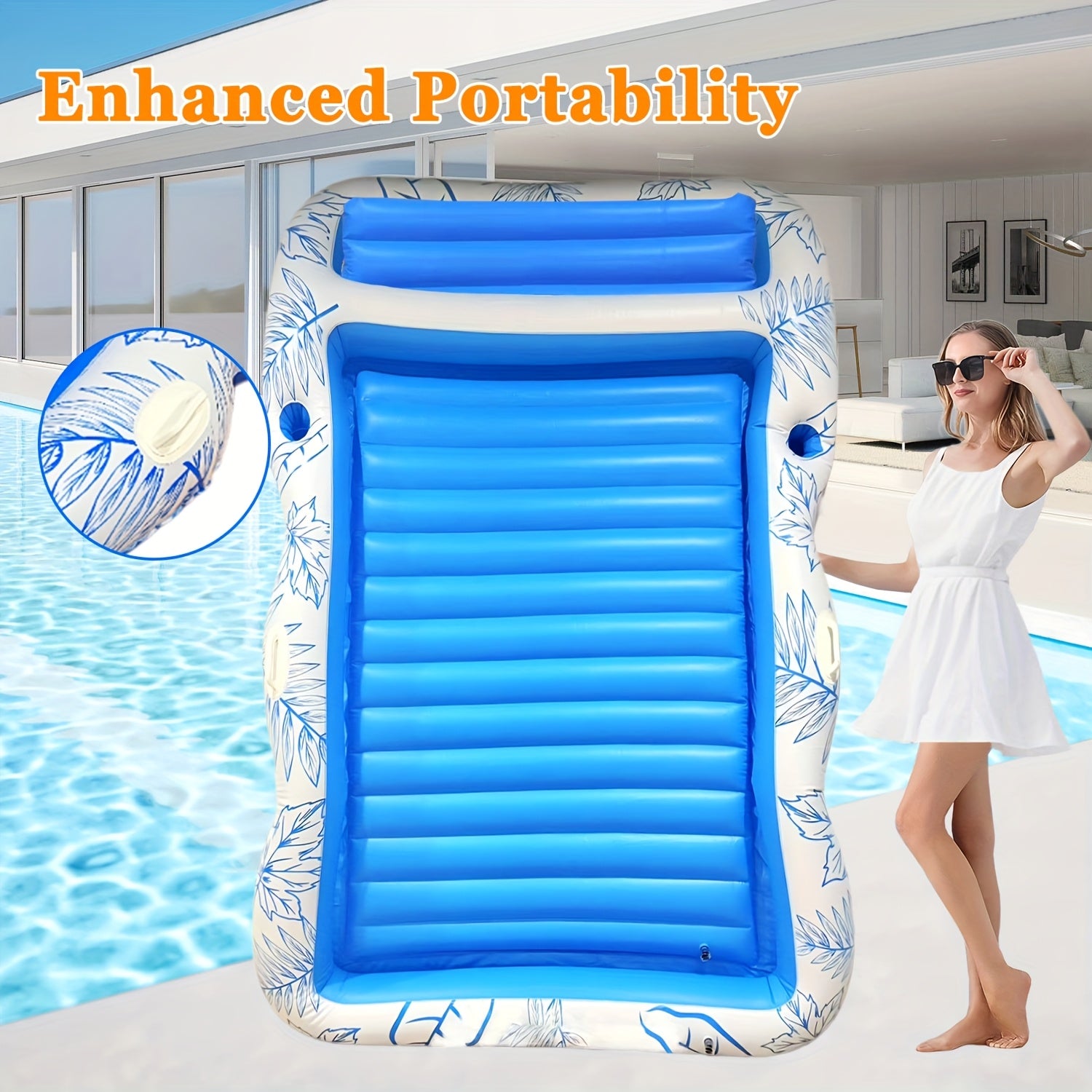 Inflatable Pool Floating Bed – Dual Use Water & Land Lounge Chair