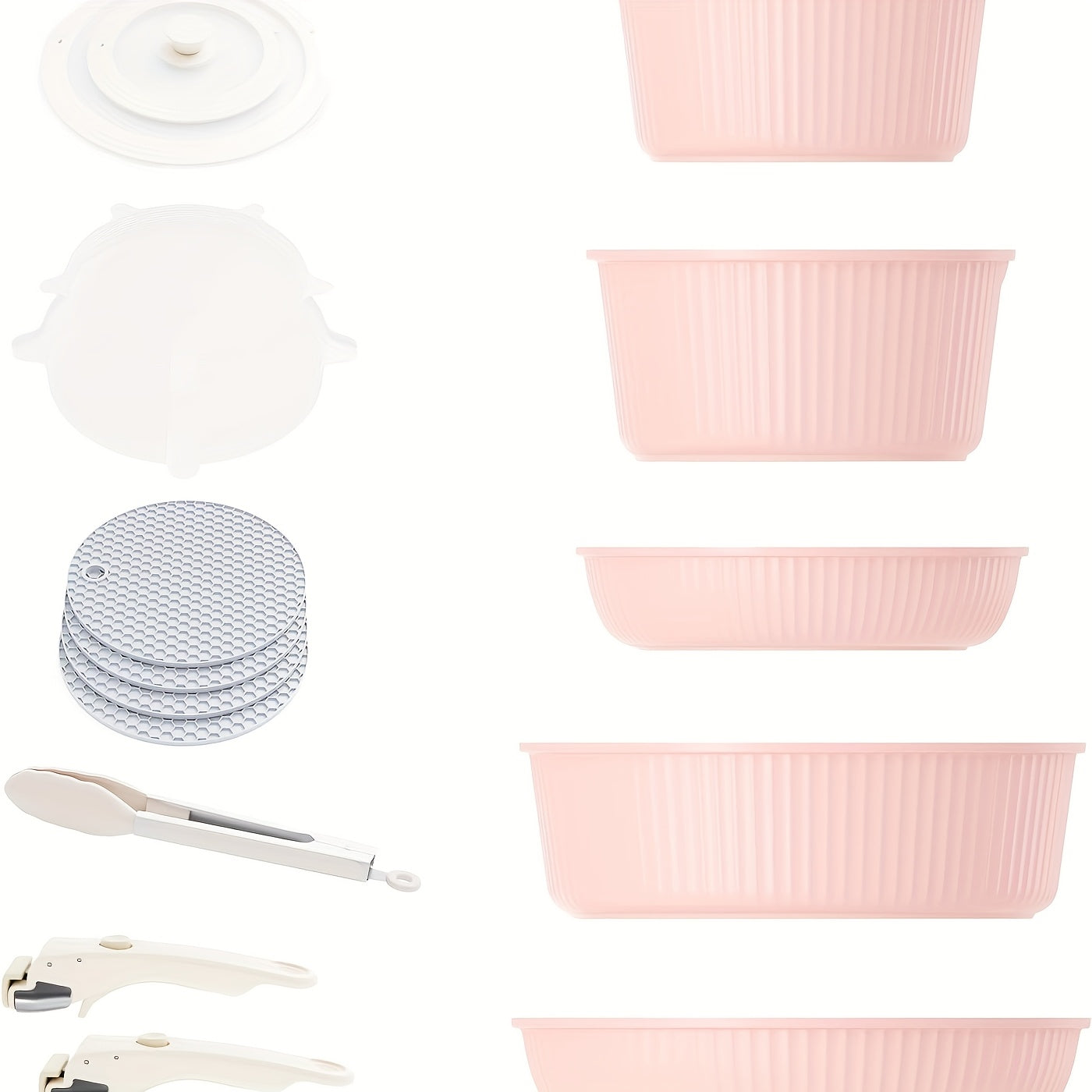 5-Piece Detachable Nonstick Cookware Set – Stackable Pots & Pans with Removable Handles