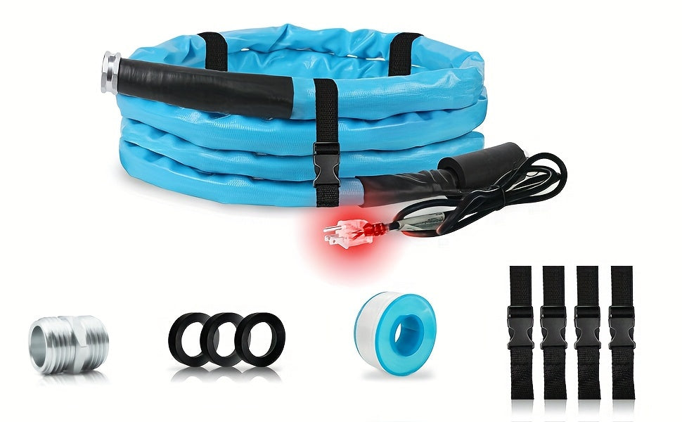 15ft Heated Water Hose for RV – Anti-Freeze, BPA-Free with Thermostat