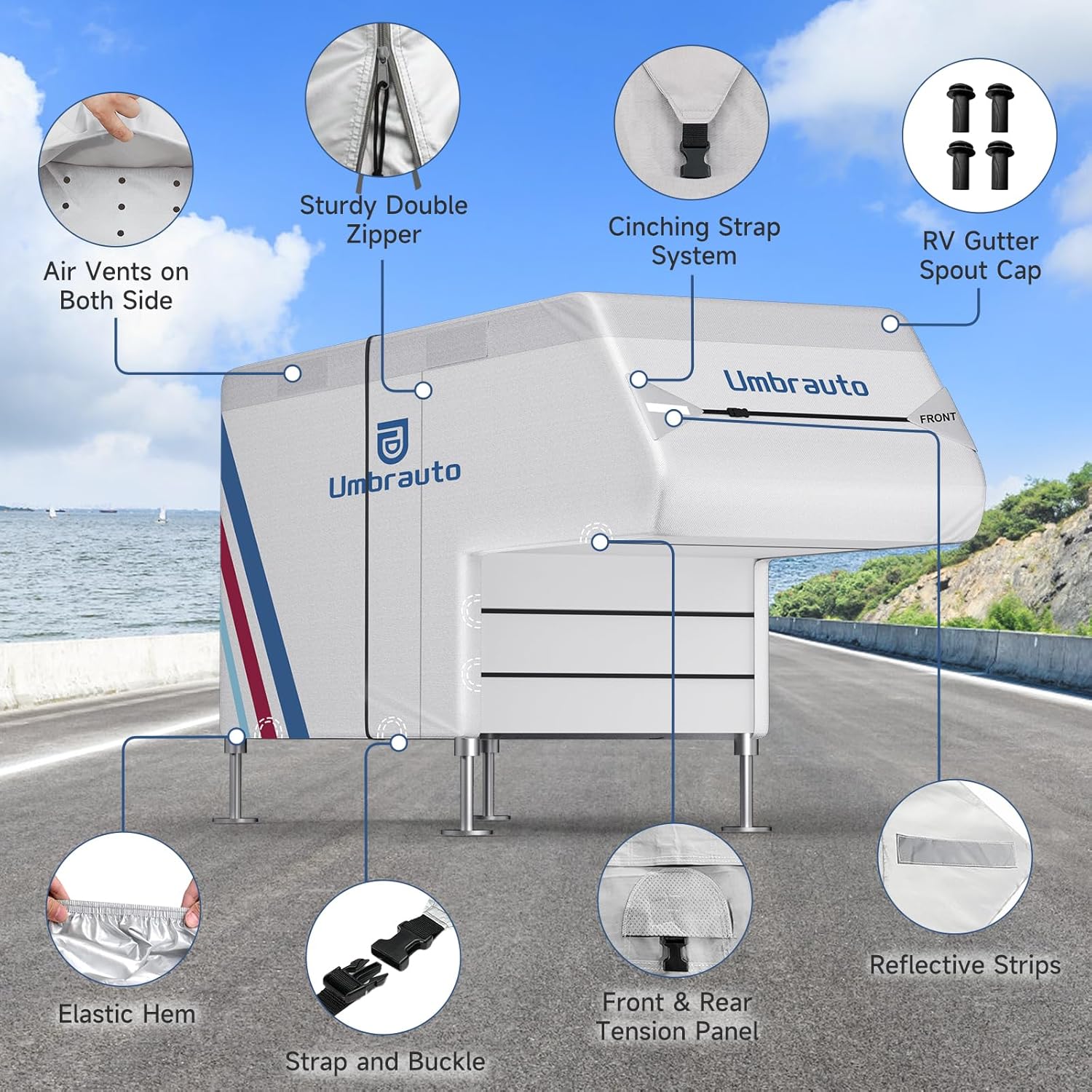 Umbrauto Slide-In Truck Camper Cover – 300D Oxford
