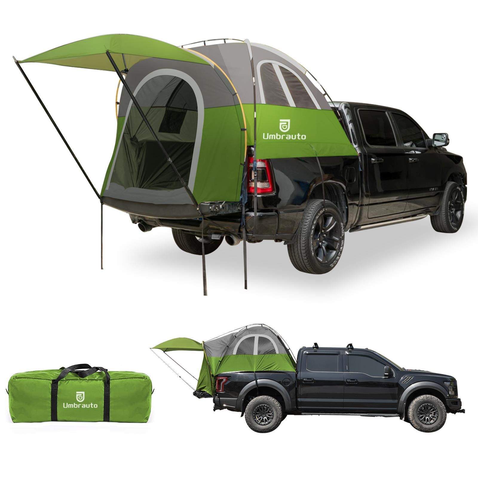 Umbrauto Truck Bed Tent with Awning | Fits 6.4–6.7 ft Beds | PU3000 Waterproof | 3 Colors