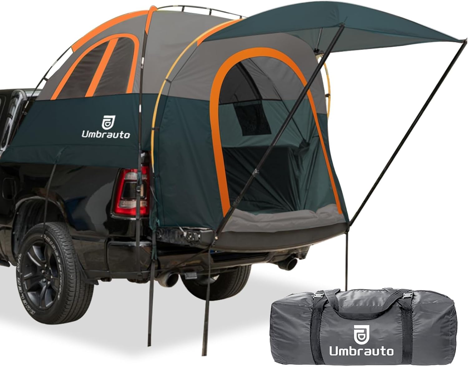 Umbrauto Truck Bed Tent with Awning | Fits 6.4–6.7 ft Beds | PU3000 Waterproof | 3 Colors