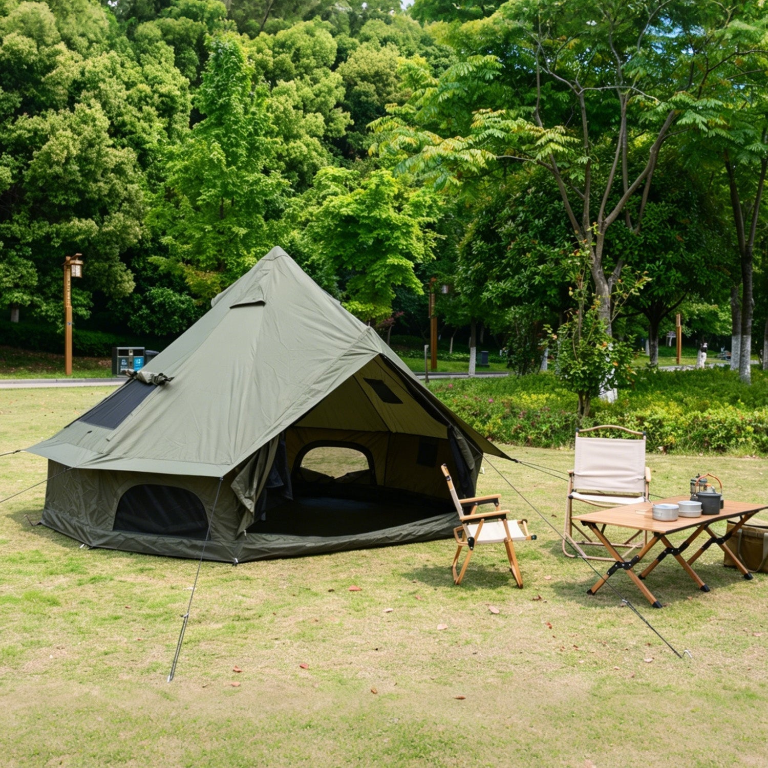 Oxford Bell Tent with Stove Jack – 4-Season Family Camping & Glamping Tent