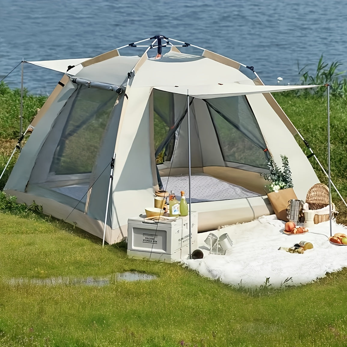 8-Person Family Camping Tent – Quick Setup, All-Season, UV & Mosquito Protection