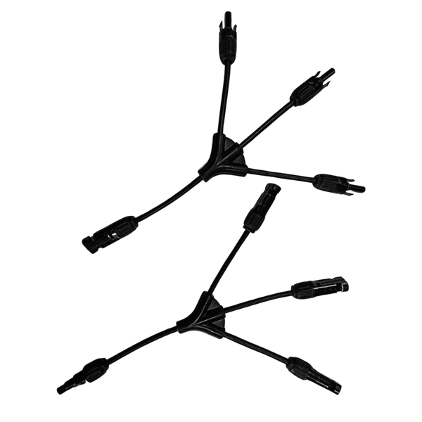 Nature's Generator 3-Way MC4 Branch Connectors — Elite 3600W, Three 100W Panels in Parallel