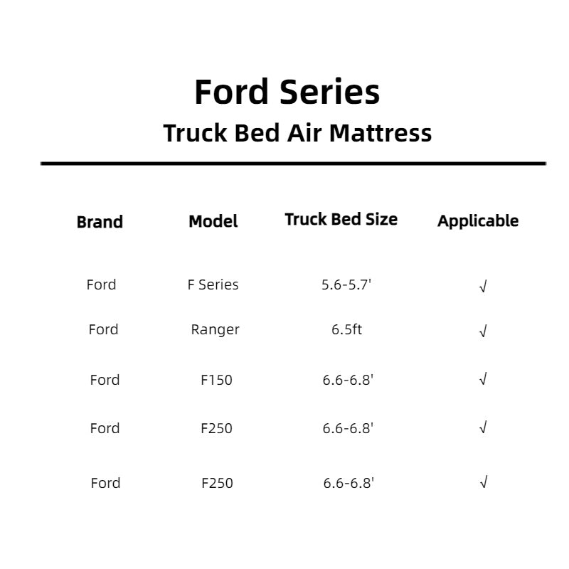 DikaSun Ford Truck Bed Air Mattress – Fits F-Series, Ranger | 5.5–6.8 ft | Multiple Colors