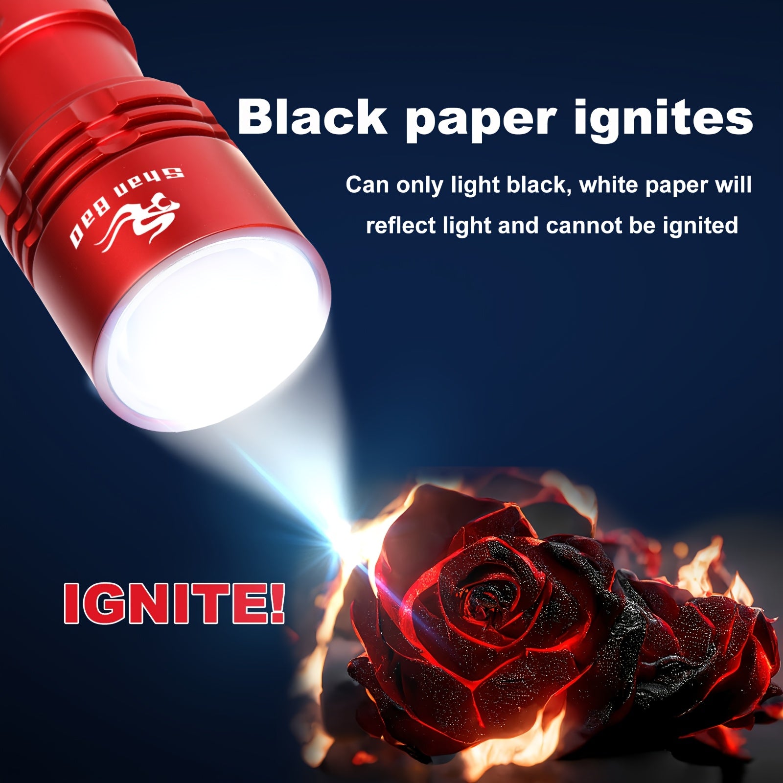 Shan Bao Red LED Flashlight – Rechargeable & Zoomable, 5000mAh