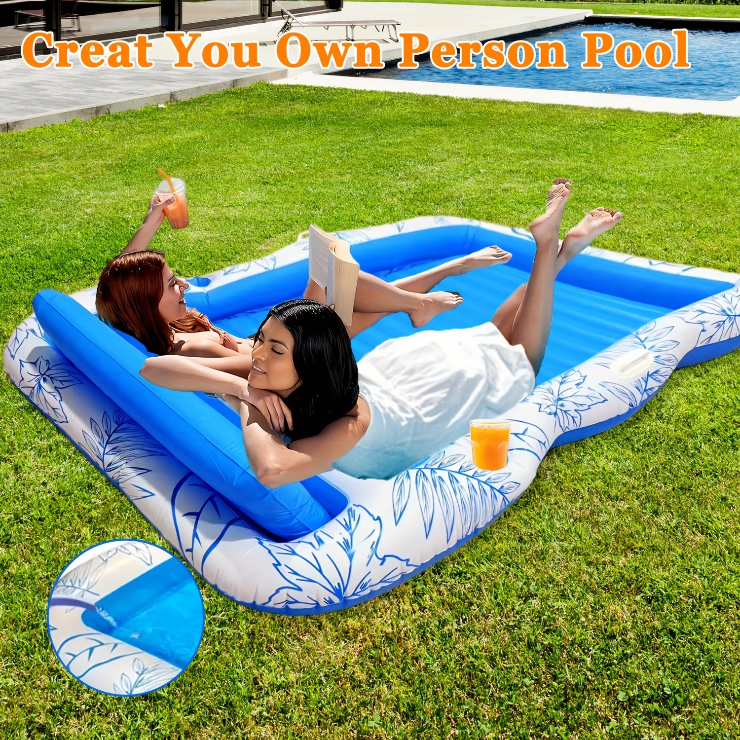 Inflatable Pool Floating Bed – Dual Use Water & Land Lounge Chair