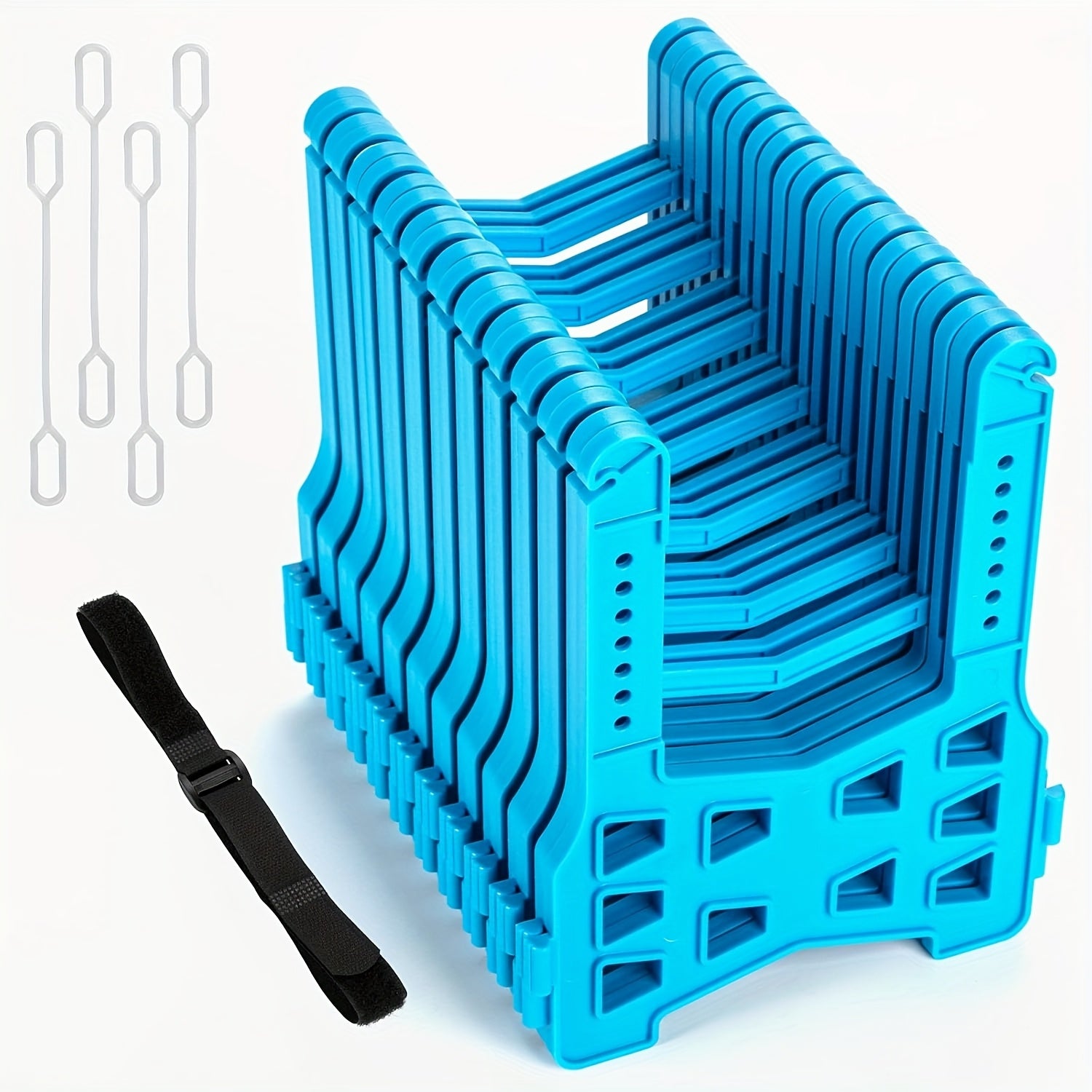 20FT RV Sewer Hose Support – Adjustable Height with Deep Cradles & Rubber Bands
