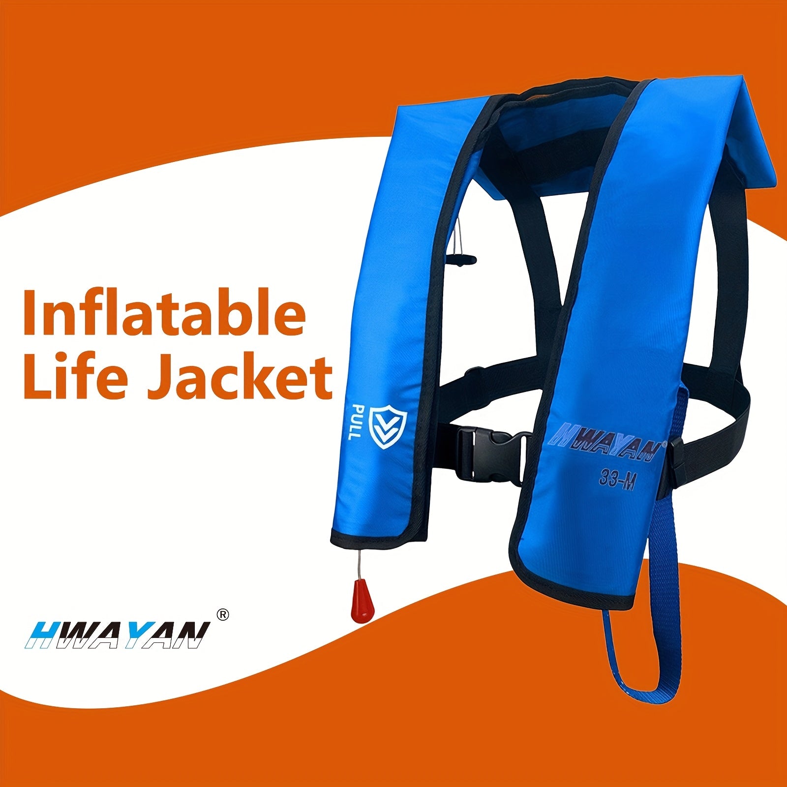 HWAYAN Inflatable Life Vest – Adjustable Adult PFD, 330 lbs Capacity