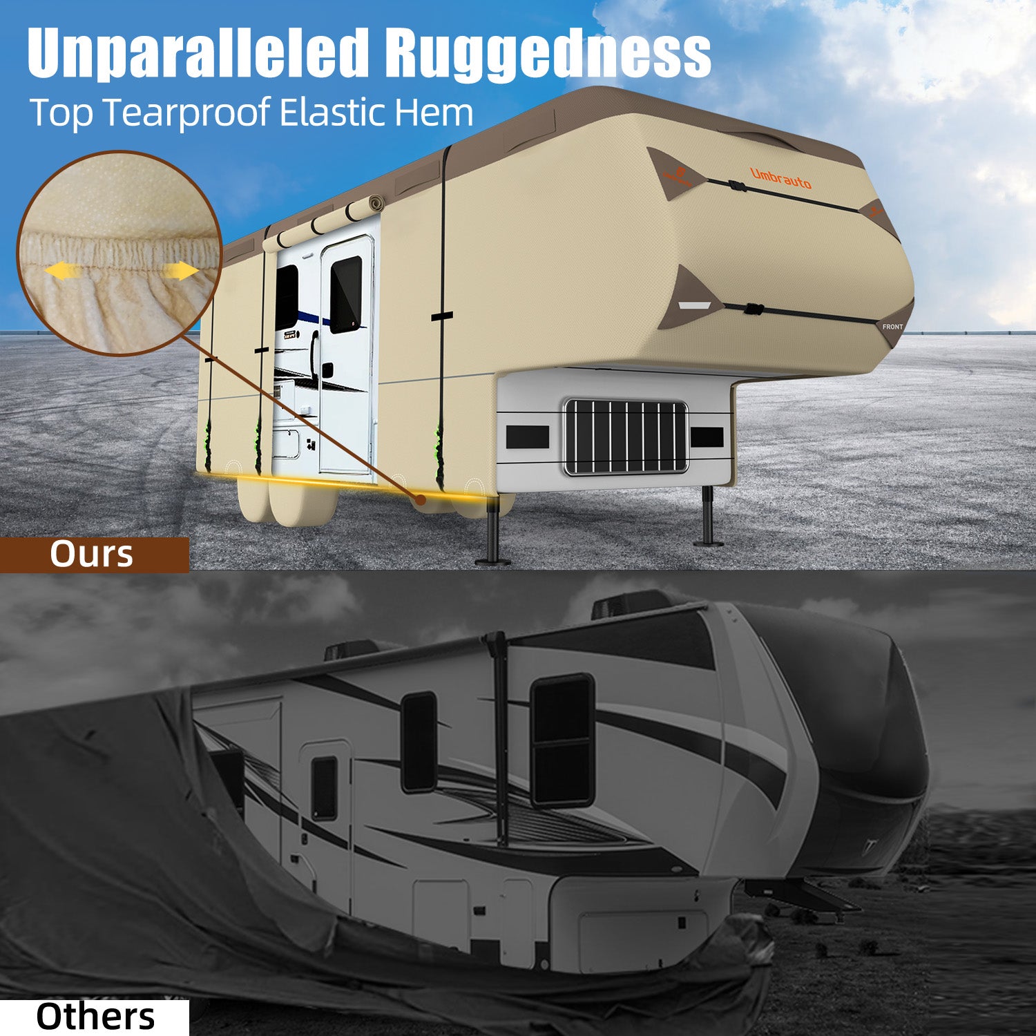 Umbrauto Fifth-Wheel RV Cover with Tire Covers