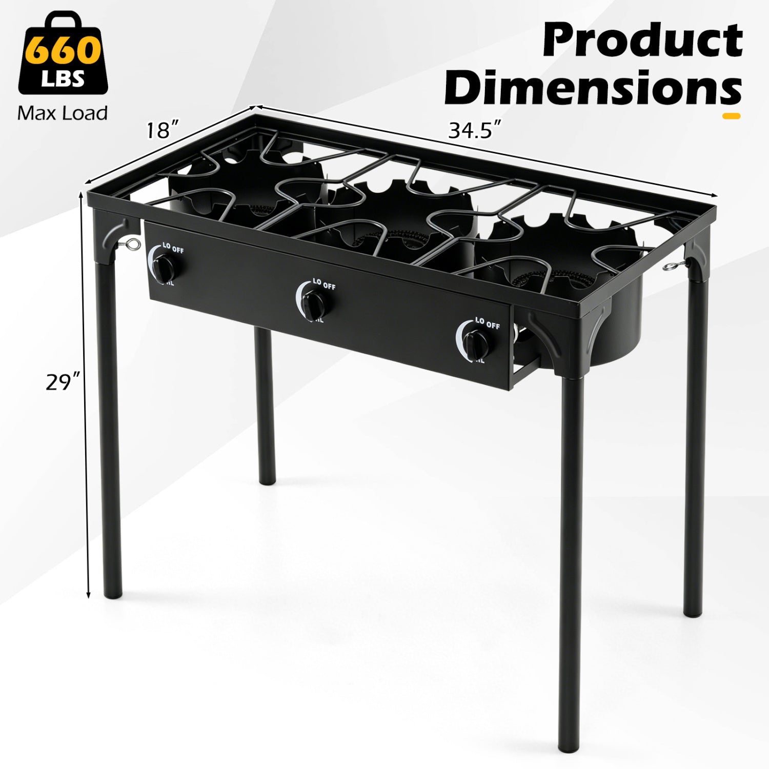 3-Burner Propane Outdoor Stove & Grill – 240,000 BTU, 660 lb Capacity