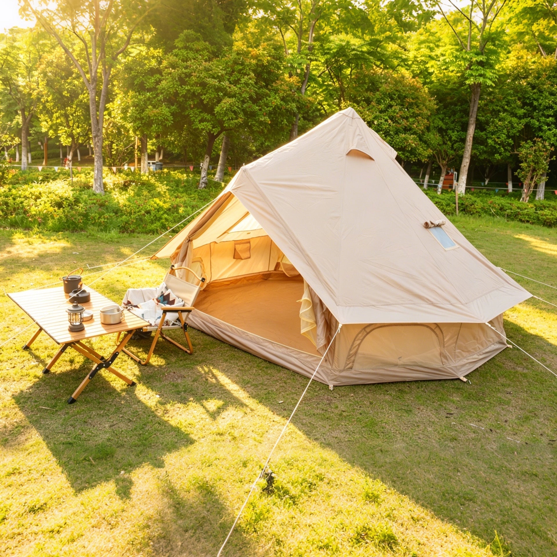 Oxford Bell Tent with Stove Jack – 4-Season Family Camping & Glamping Tent