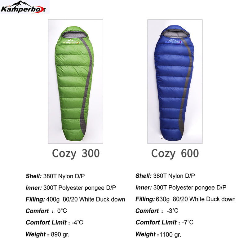Ultra Light Down Sleeping Bag – 25°F Rated, 4-Season Mummy Bag