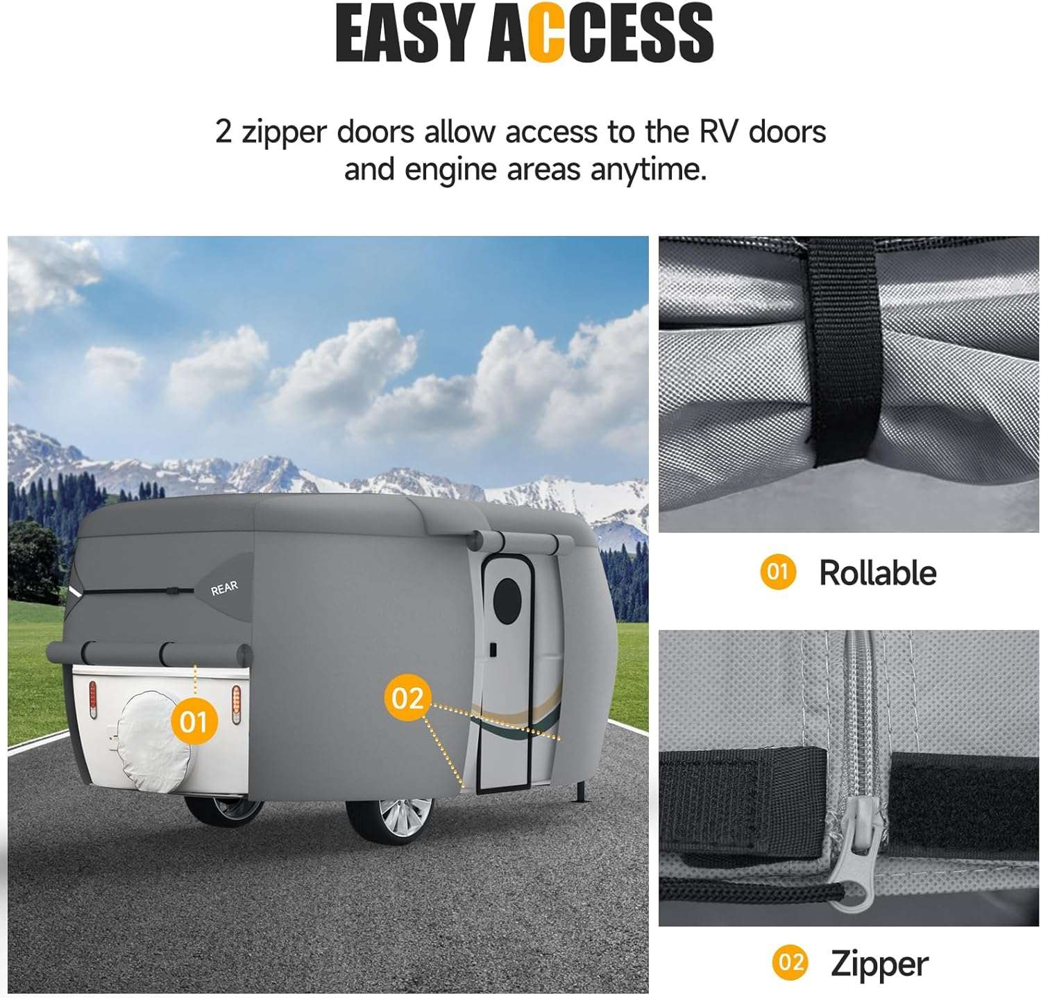 DikaSun Fiberglass Travel Trailer Cover – 7-Layer Roof