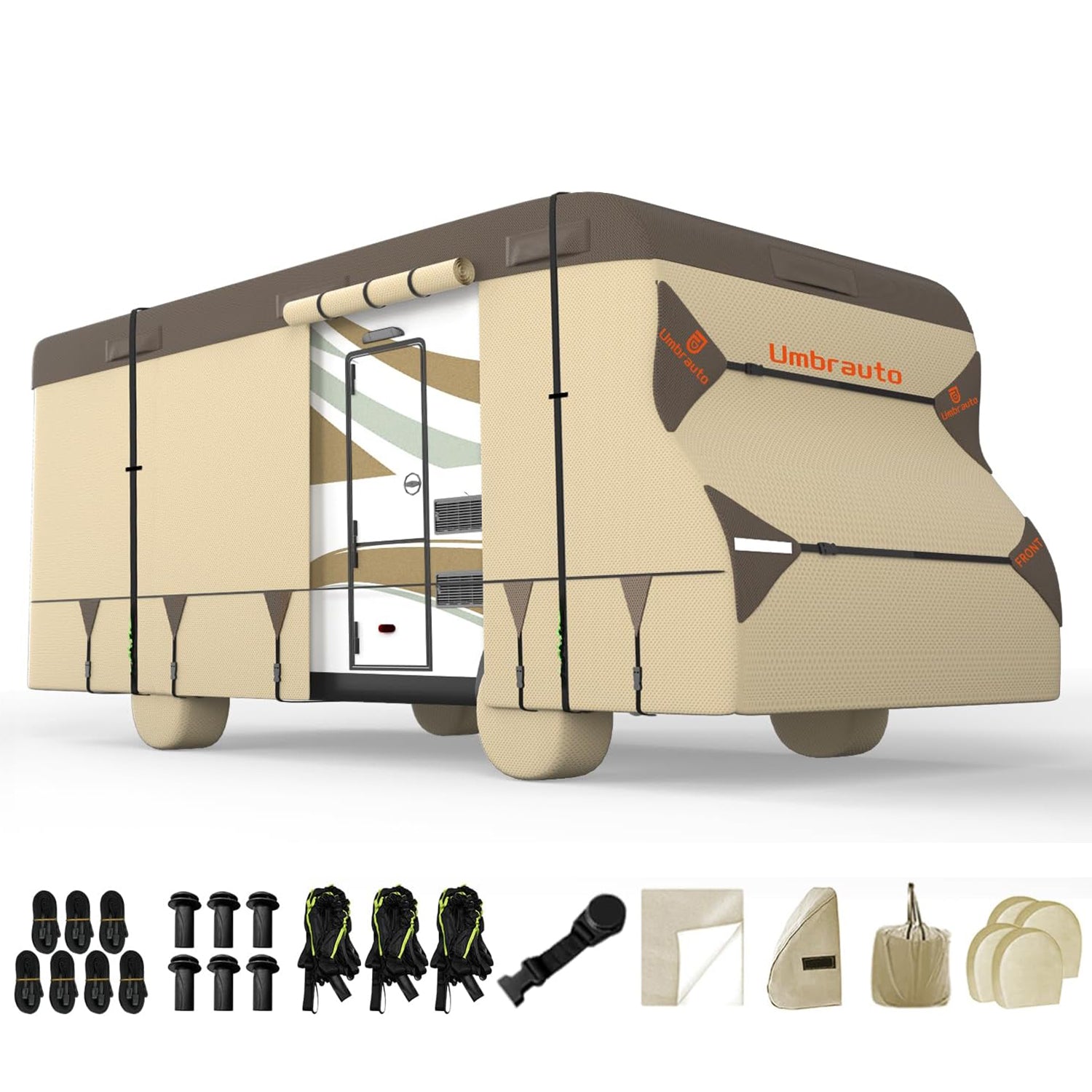 Umbrauto Class C Motorhome Cover with Tire Covers – Khaki