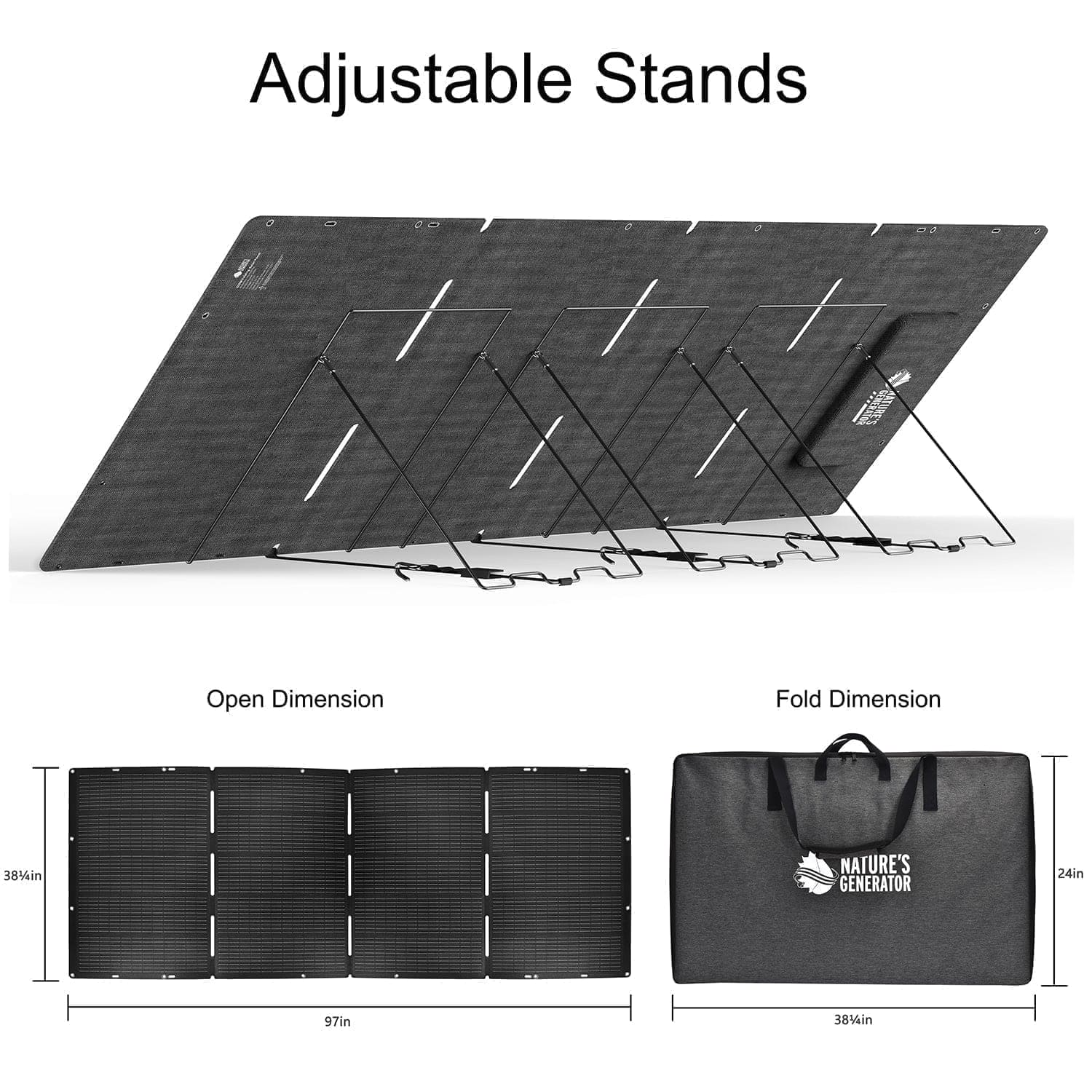 Nature's Generator 400W Folding Solar Panel — Monocrystalline, High-Output