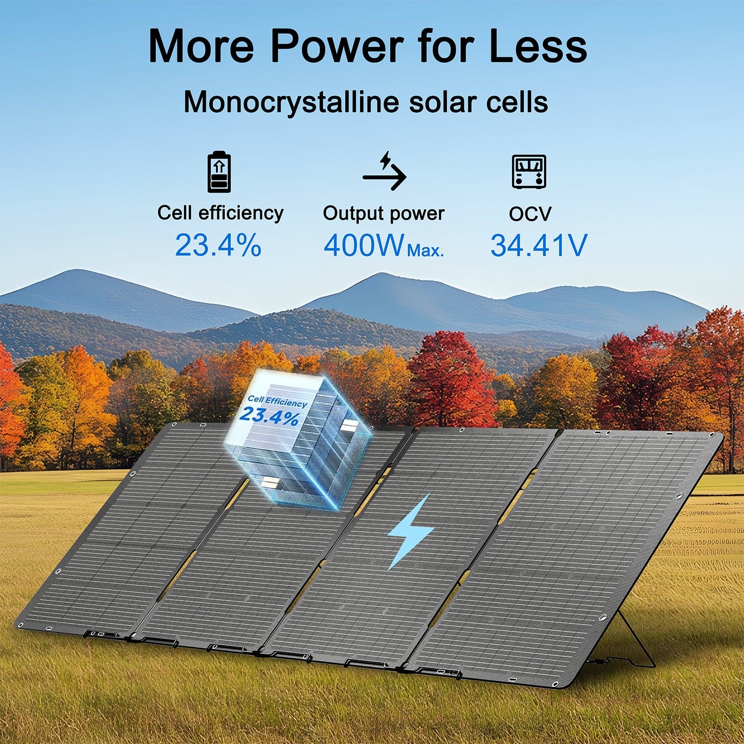 Nature's Generator 400W Folding Solar Panel — Monocrystalline, High-Output