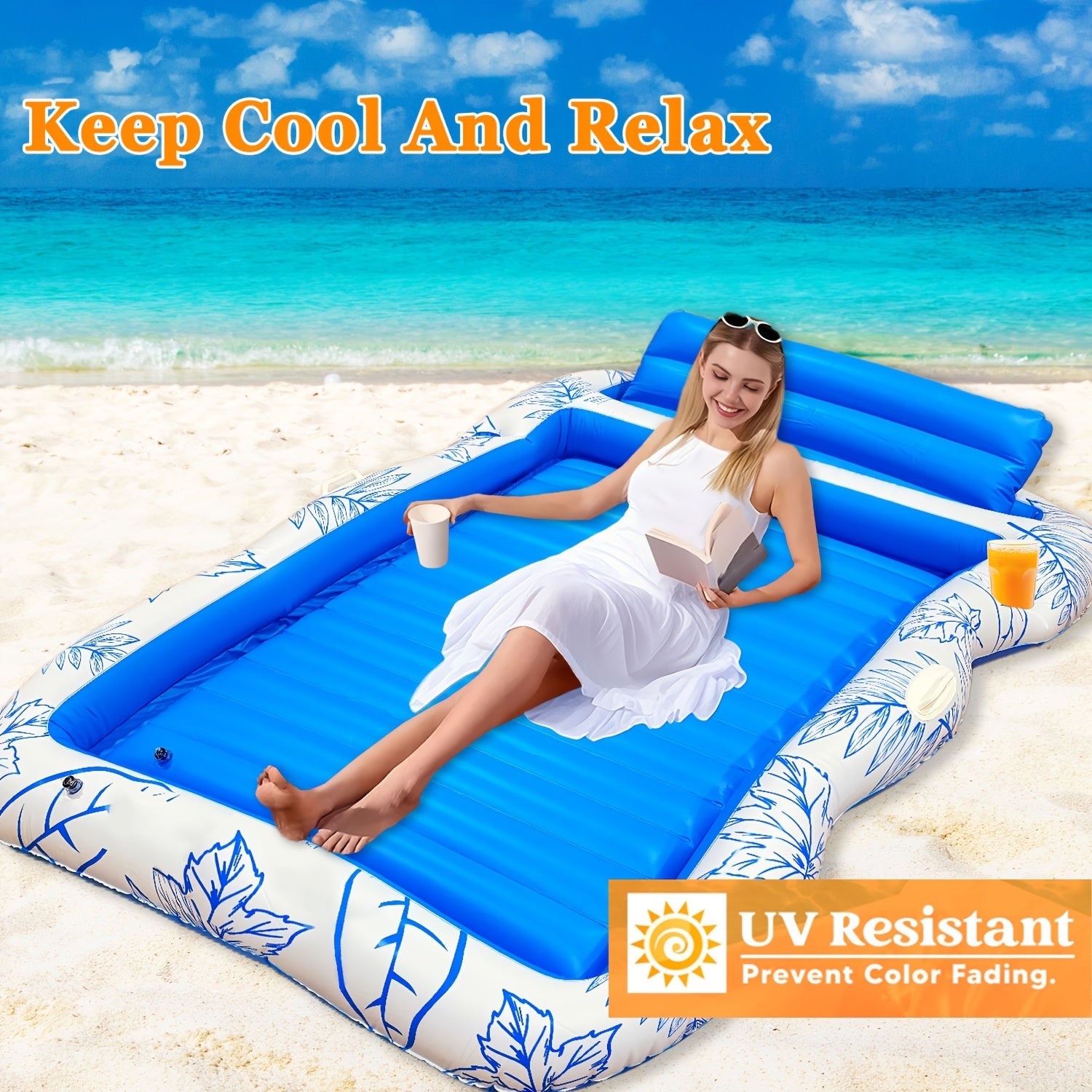 Inflatable Pool Floating Bed – Dual Use Water & Land Lounge Chair