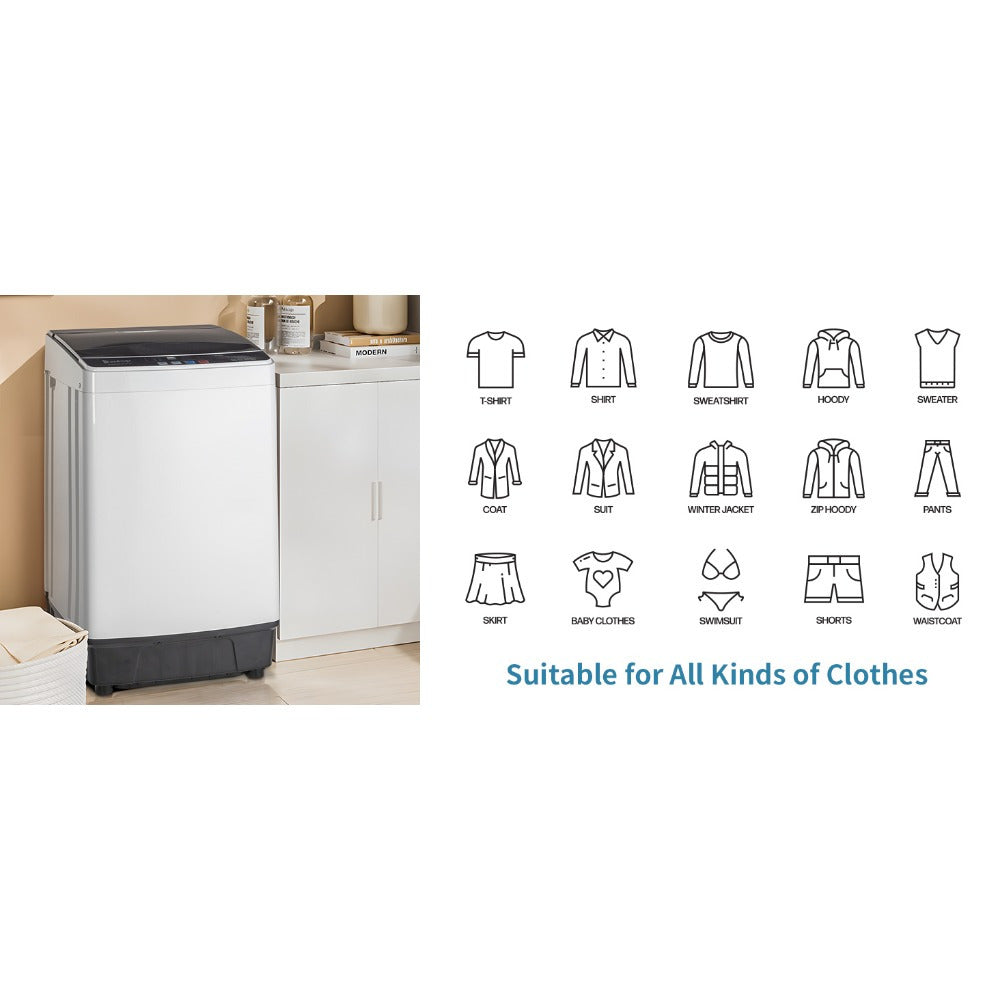 Full Automatic 17.6Lbs Top-Load Portable Washer & Dryer – 2-in-1