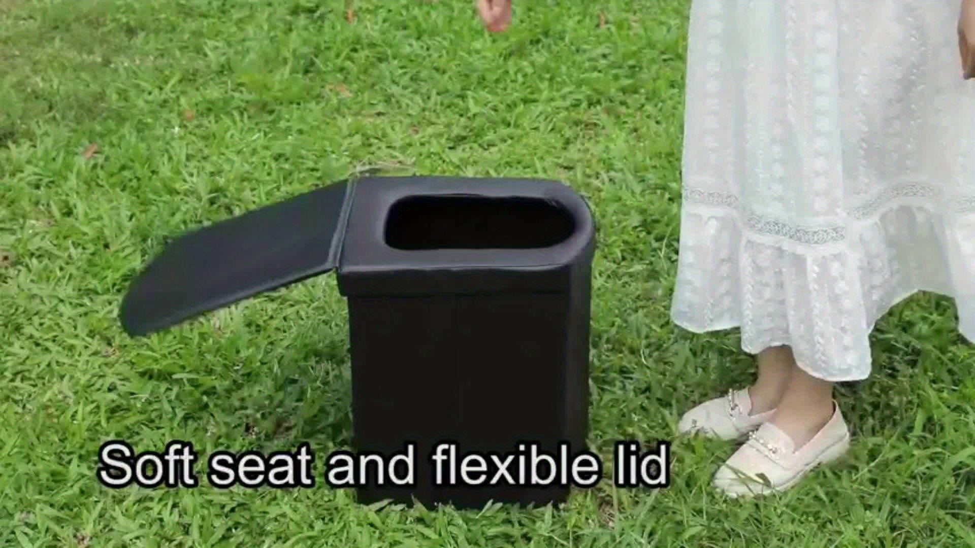 YAKEA XL Portable Camping Toilet – 16.5" Tall with Lid & Carry Bag