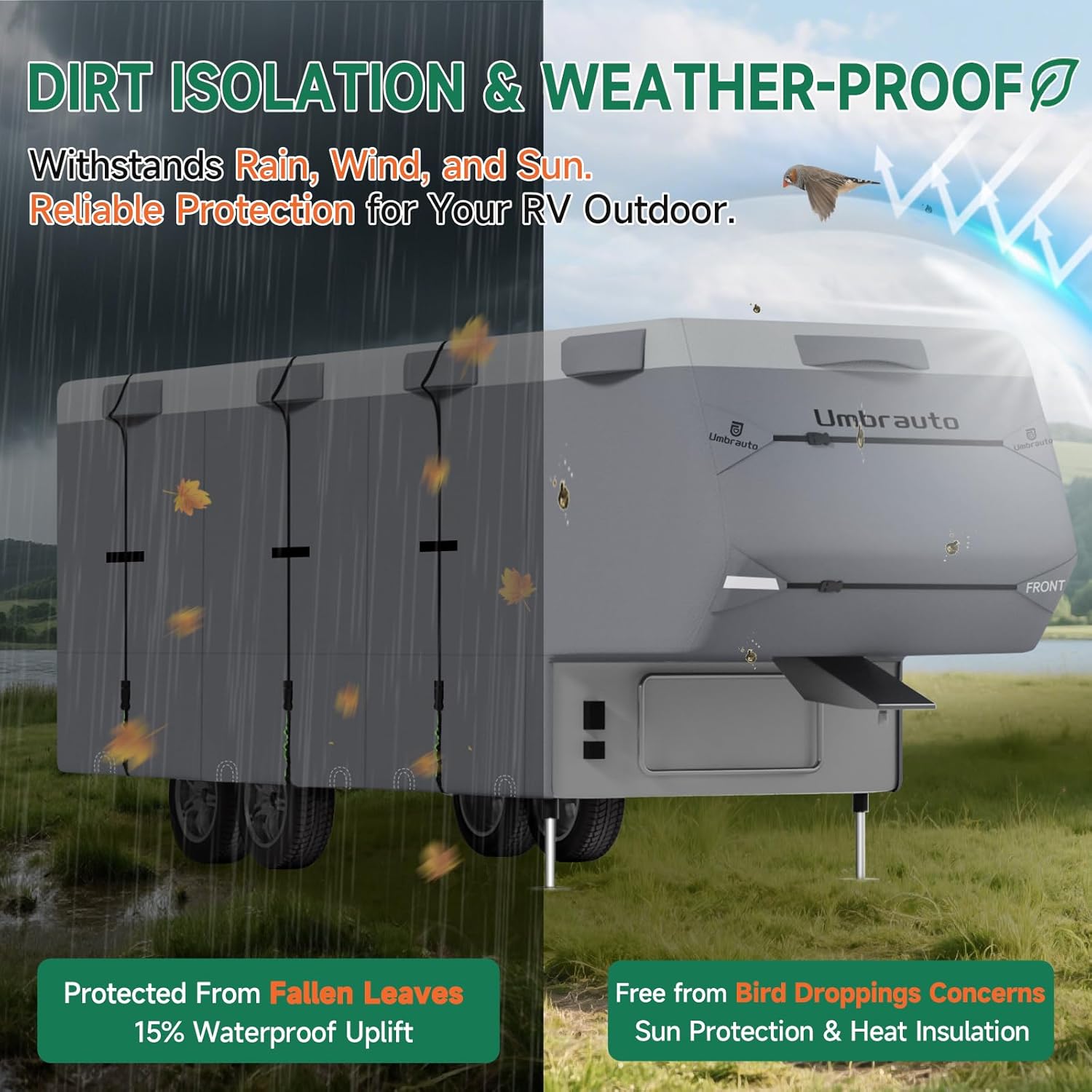 Umbrauto Fifth-Wheel RV Cover – 7-Layer Roof