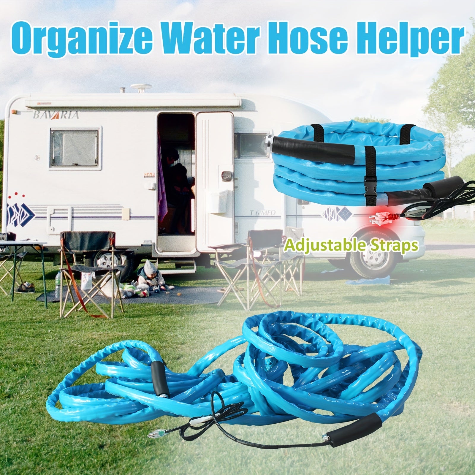15ft Heated Water Hose for RV – Anti-Freeze, BPA-Free with Thermostat