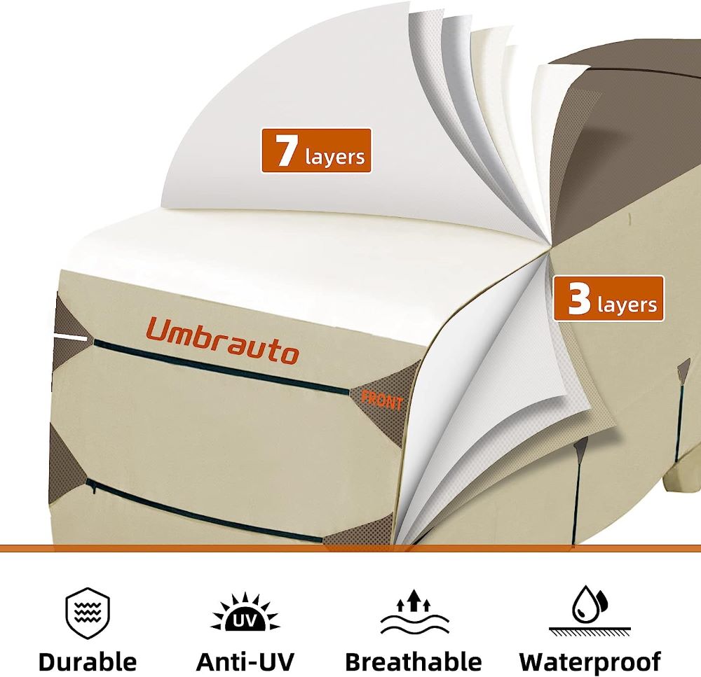 Umbrauto Class C Motorhome Cover with Tire Covers – Khaki