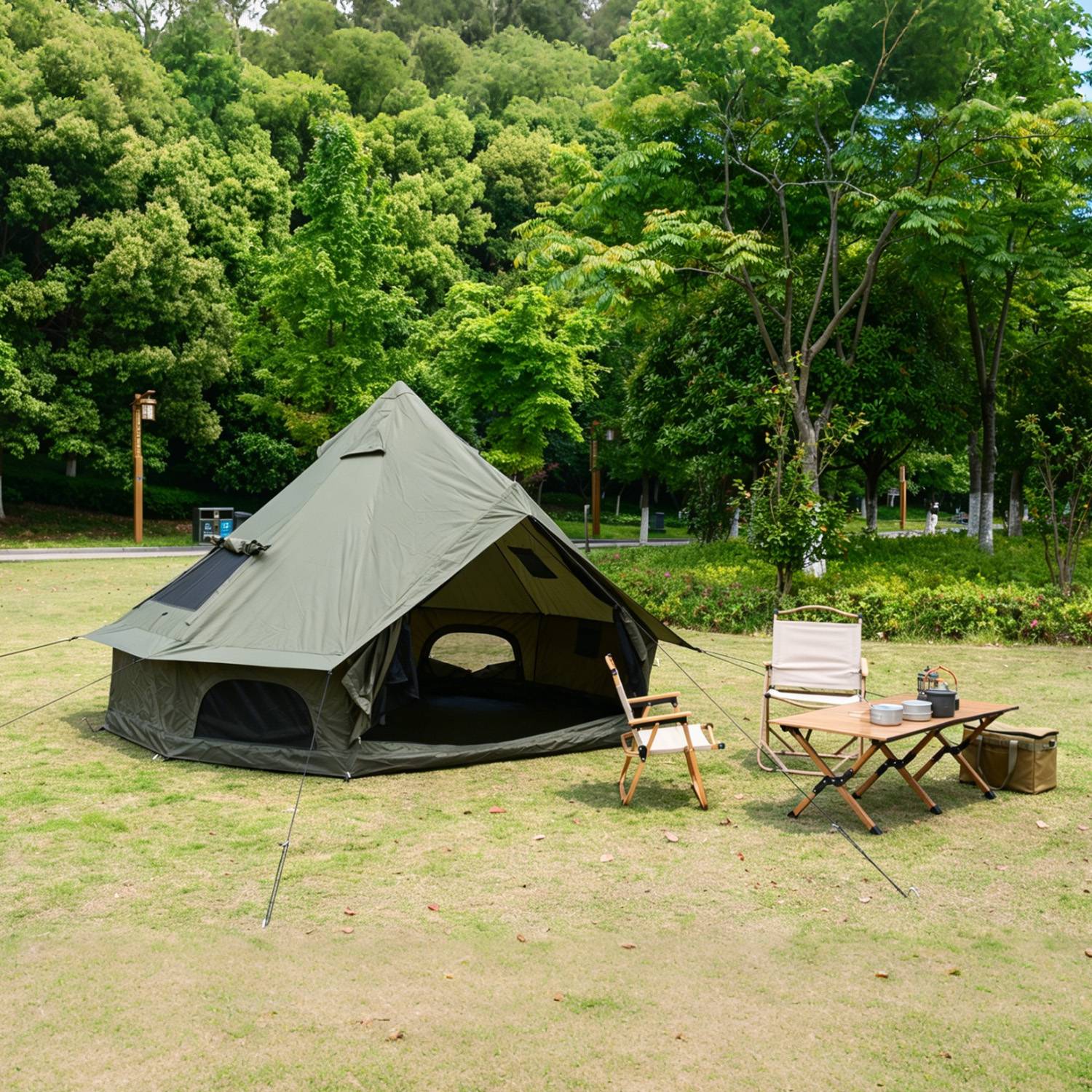 Oxford Bell Tent with Stove Jack – 4-Season Family Camping & Glamping Tent