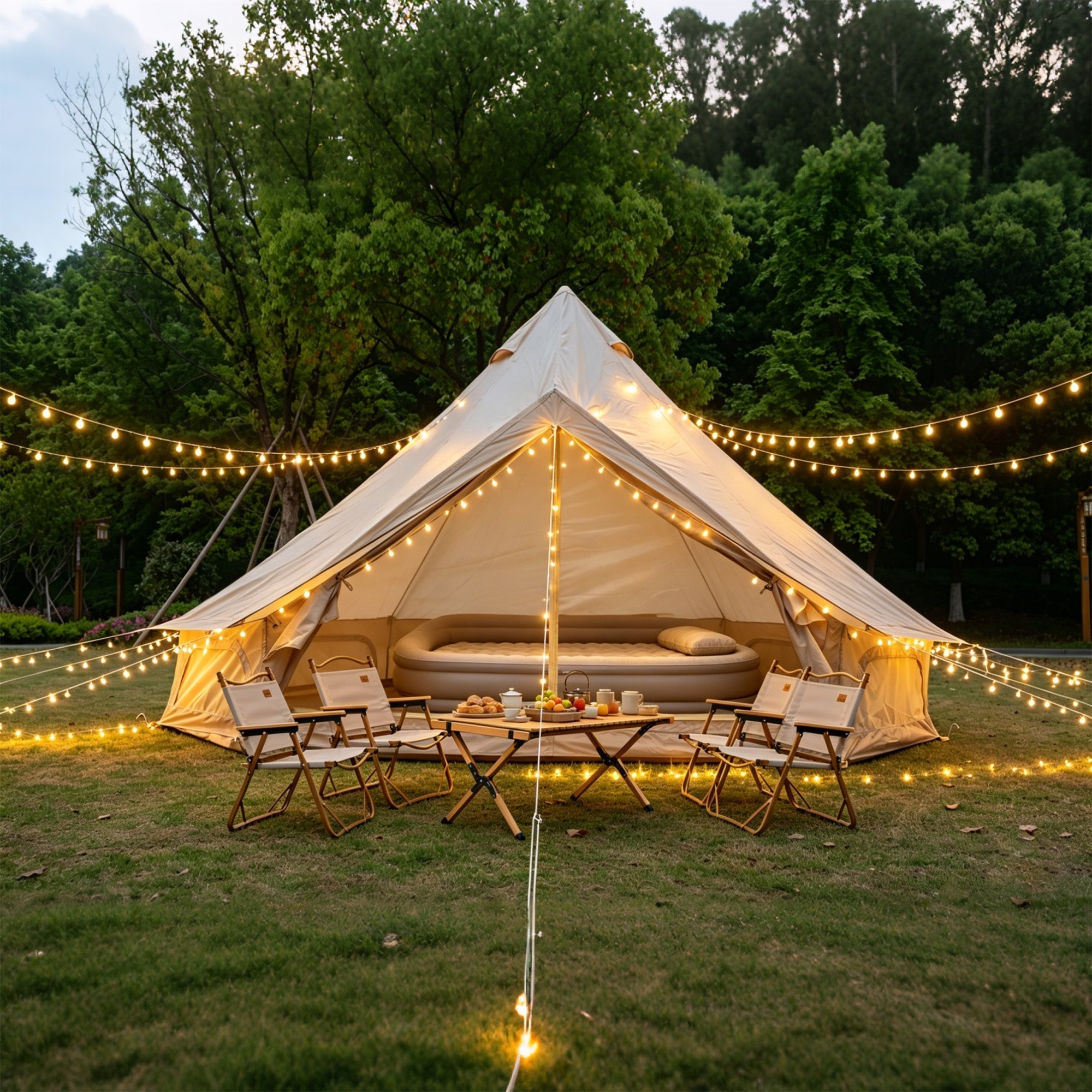 Oxford Bell Tent with Stove Jack – 4-Season Family Camping & Glamping Tent
