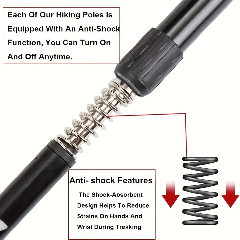 Adjustable Hiking Poles – 2pcs Aluminum Alloy Trekking Sticks