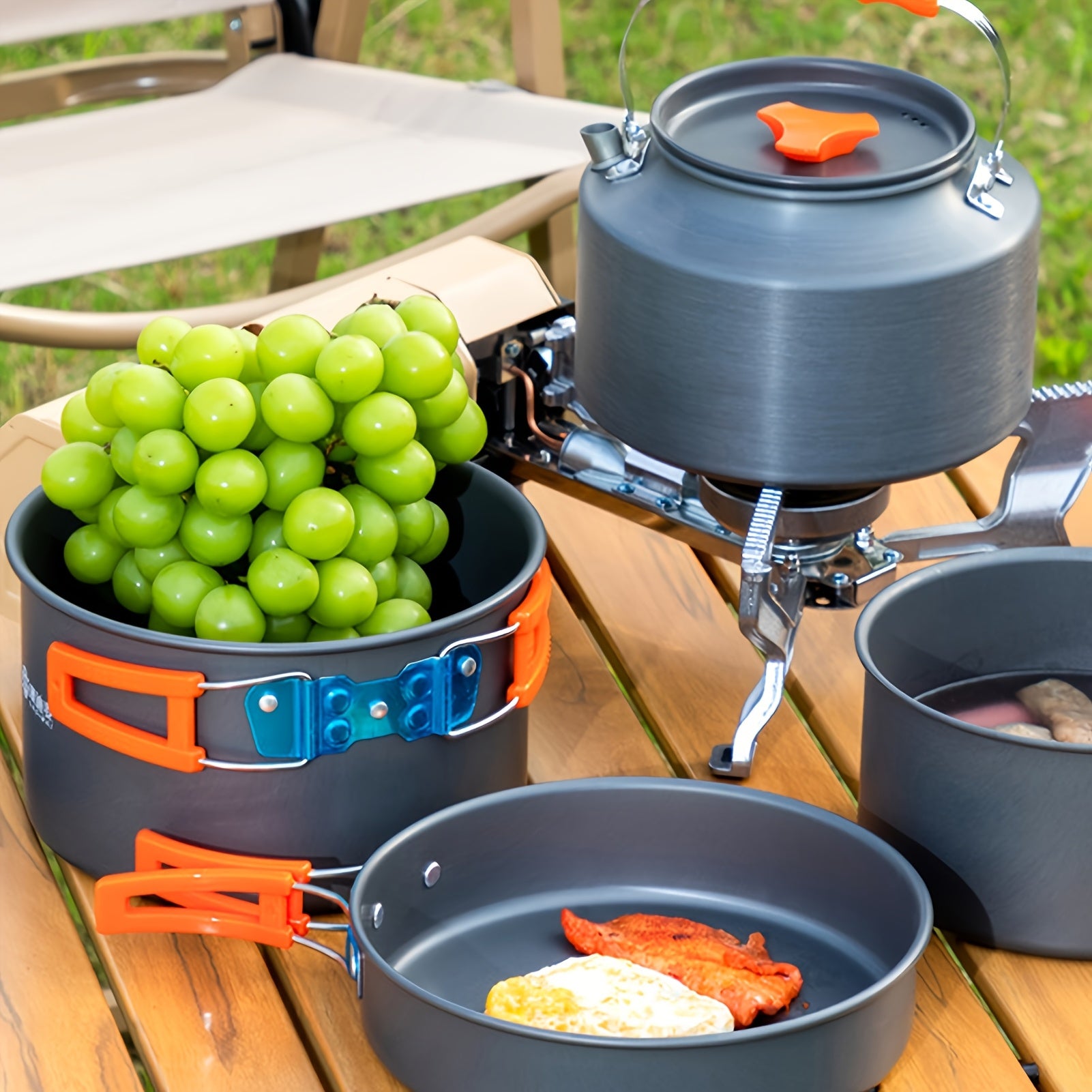 17-Piece Portable Non-Stick Aluminum Camping Cookware Set