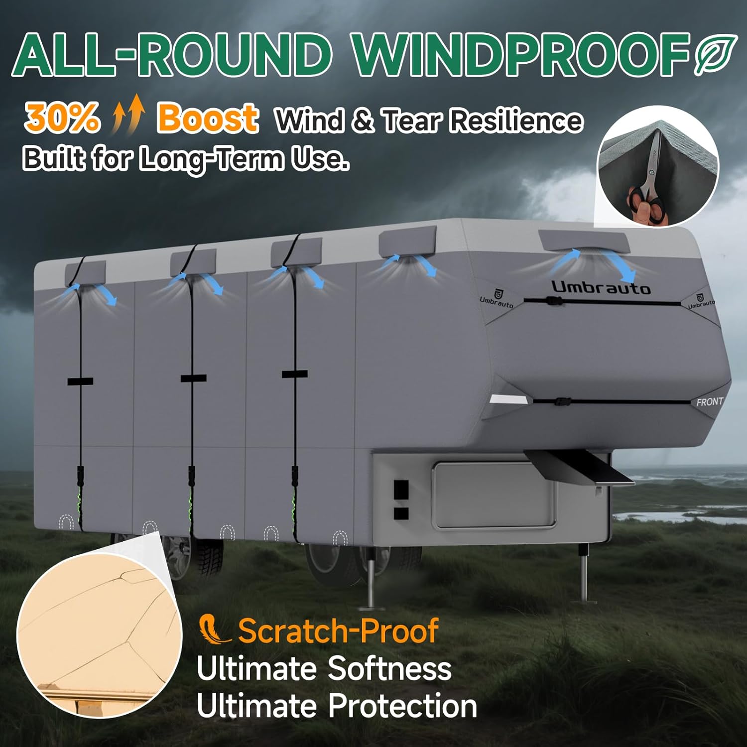 Umbrauto Fifth-Wheel RV Cover – 7-Layer Roof