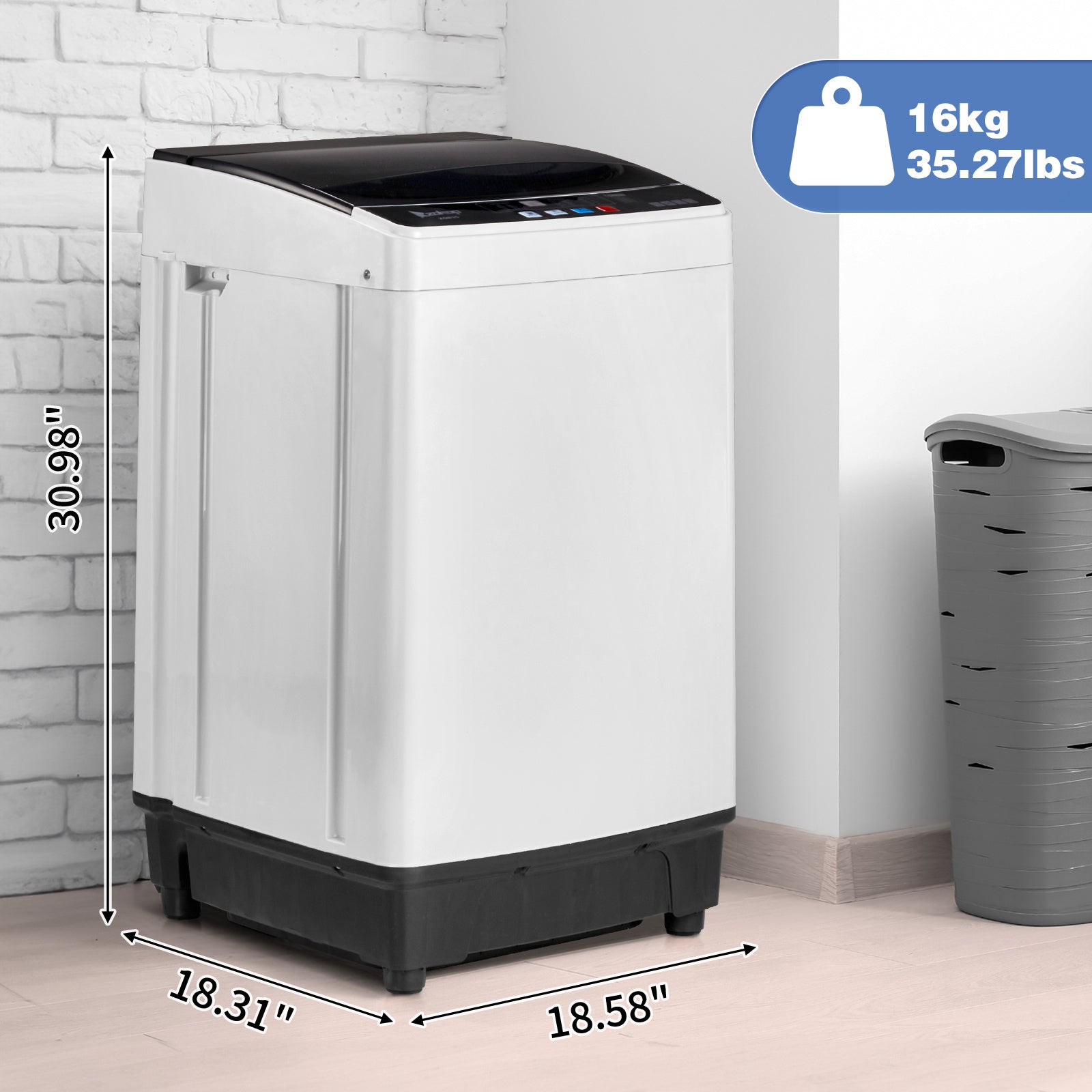 Full Automatic 17.6Lbs Top-Load Portable Washer & Dryer – 2-in-1