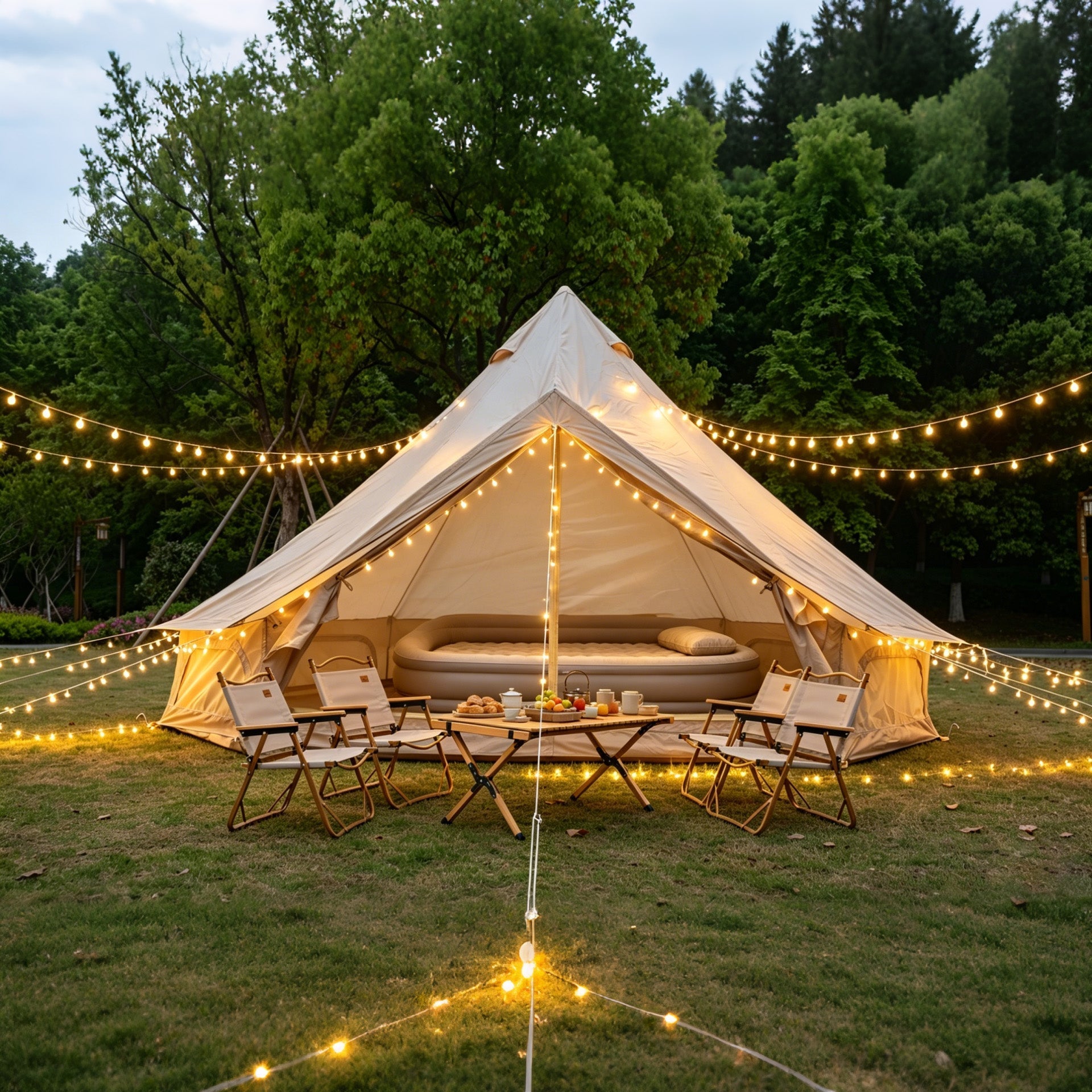 Oxford Bell Tent with Stove Jack – 4-Season Family Camping & Glamping Tent