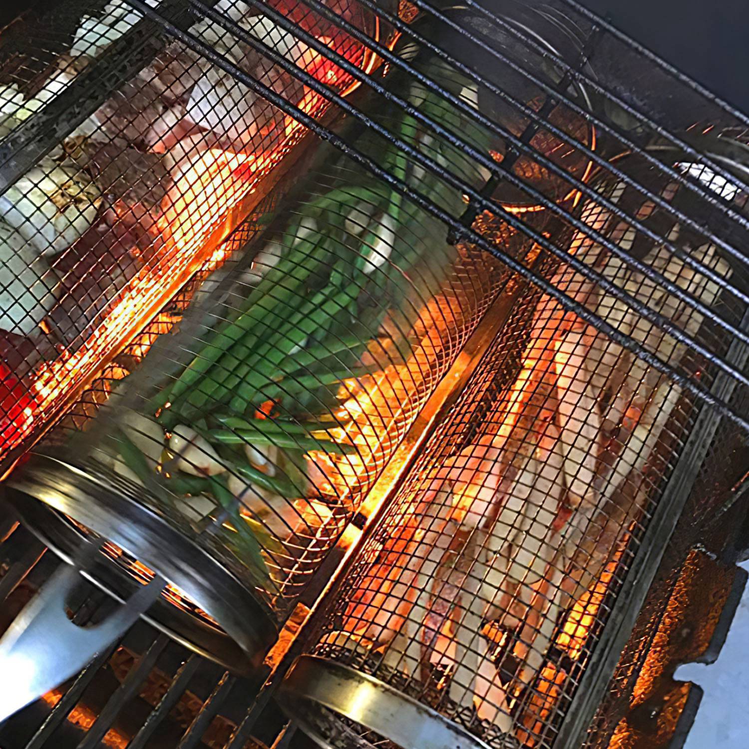 BBQ Rolling Basket – 2-Pack Stainless Steel Grill Mesh Tubes with Removable Cover