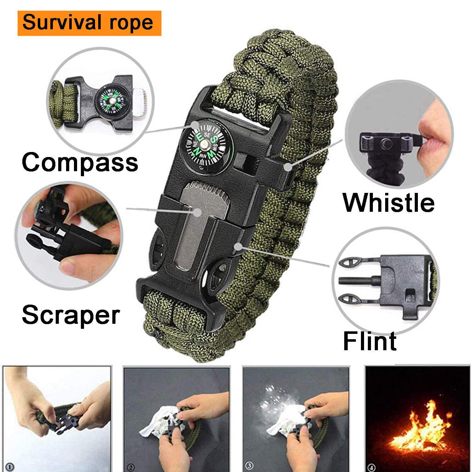 14-in-1 Outdoor Survival Gear Kit - Camping, Hiking, Fishing & Hunting