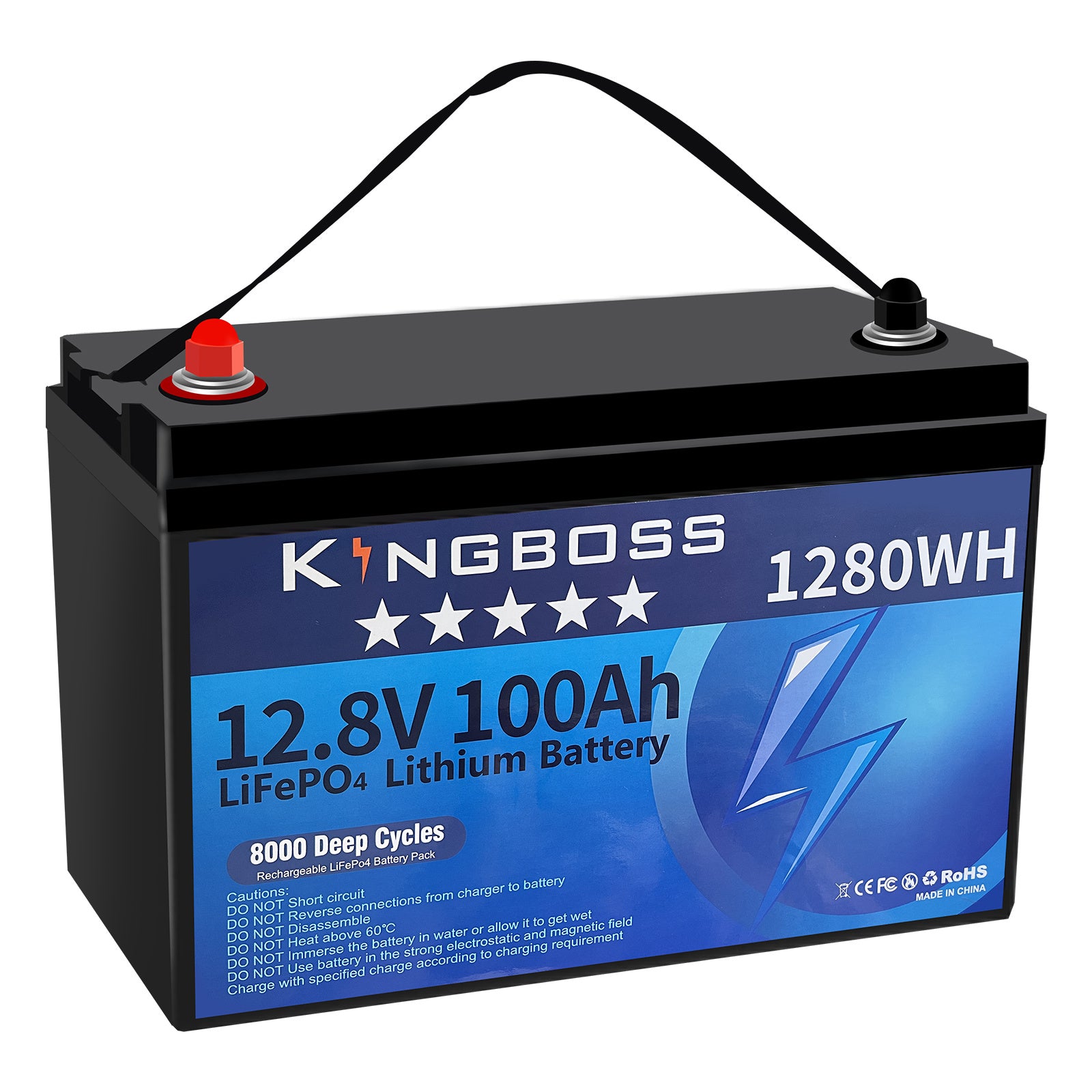 12V 100Ah IP65 LiFePO4 Lithium Battery – Waterproof, 15000 Cycle, Built-In BMS