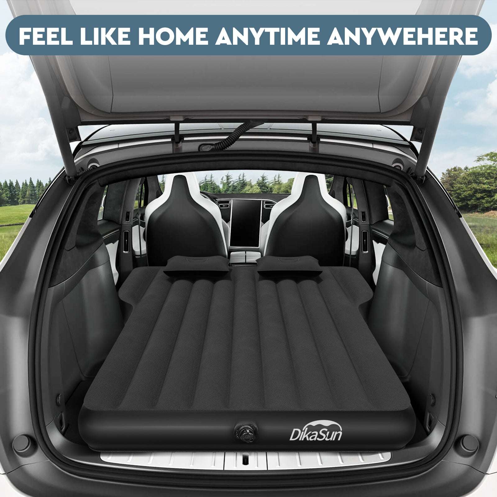 DikaSun Tesla Model Y Air Mattress – Inflatable SUV Camping Bed with Pump & 2 Pillows