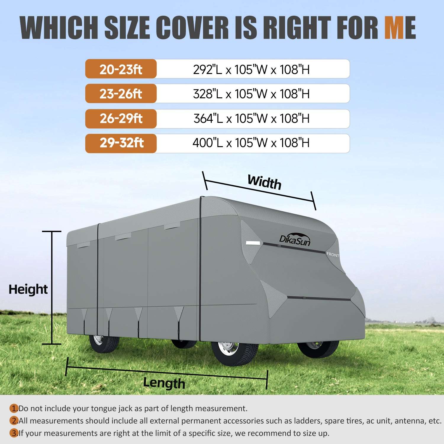 DikaSun Class C Motorhome Cover – 7-Layer Roof