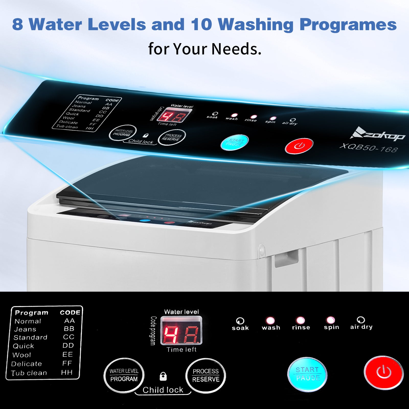 Full Automatic 17.6Lbs Top-Load Portable Washer & Dryer – 2-in-1