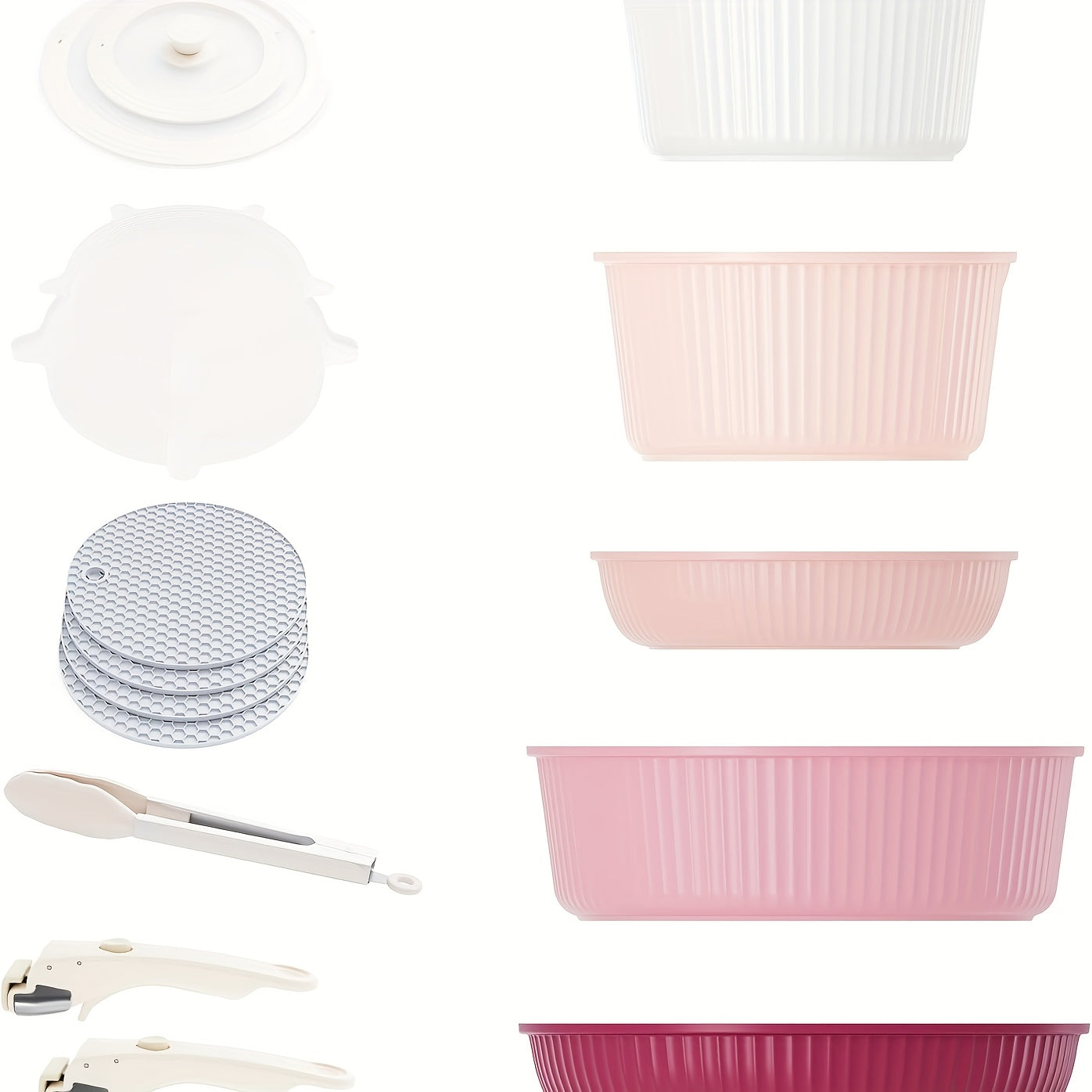 5-Piece Detachable Nonstick Cookware Set – Stackable Pots & Pans with Removable Handles