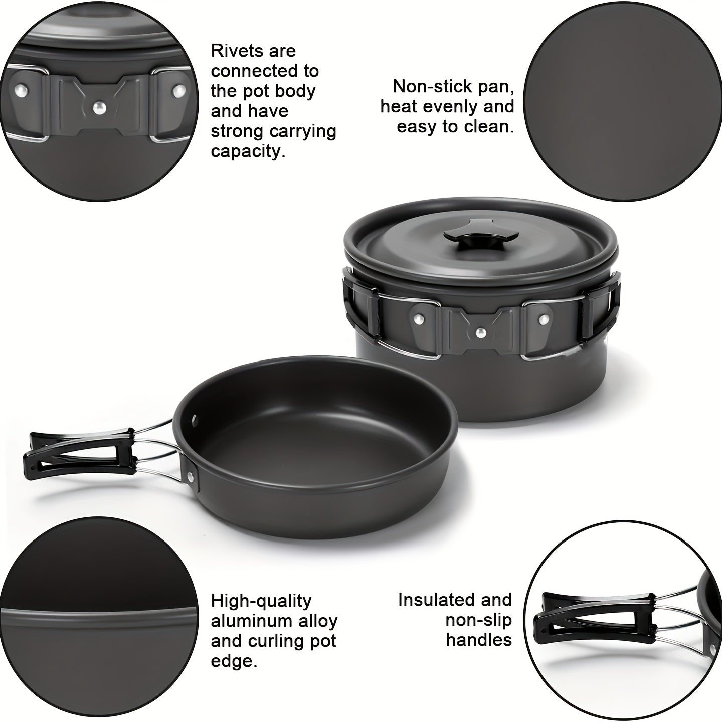 17-Piece Portable Non-Stick Aluminum Camping Cookware Set