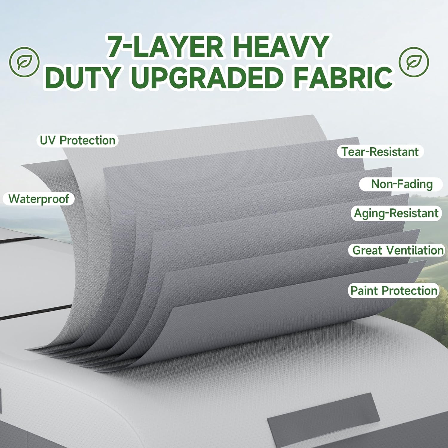 Umbrauto Class C Motorhome Cover – 7-Layer Roof, Gray