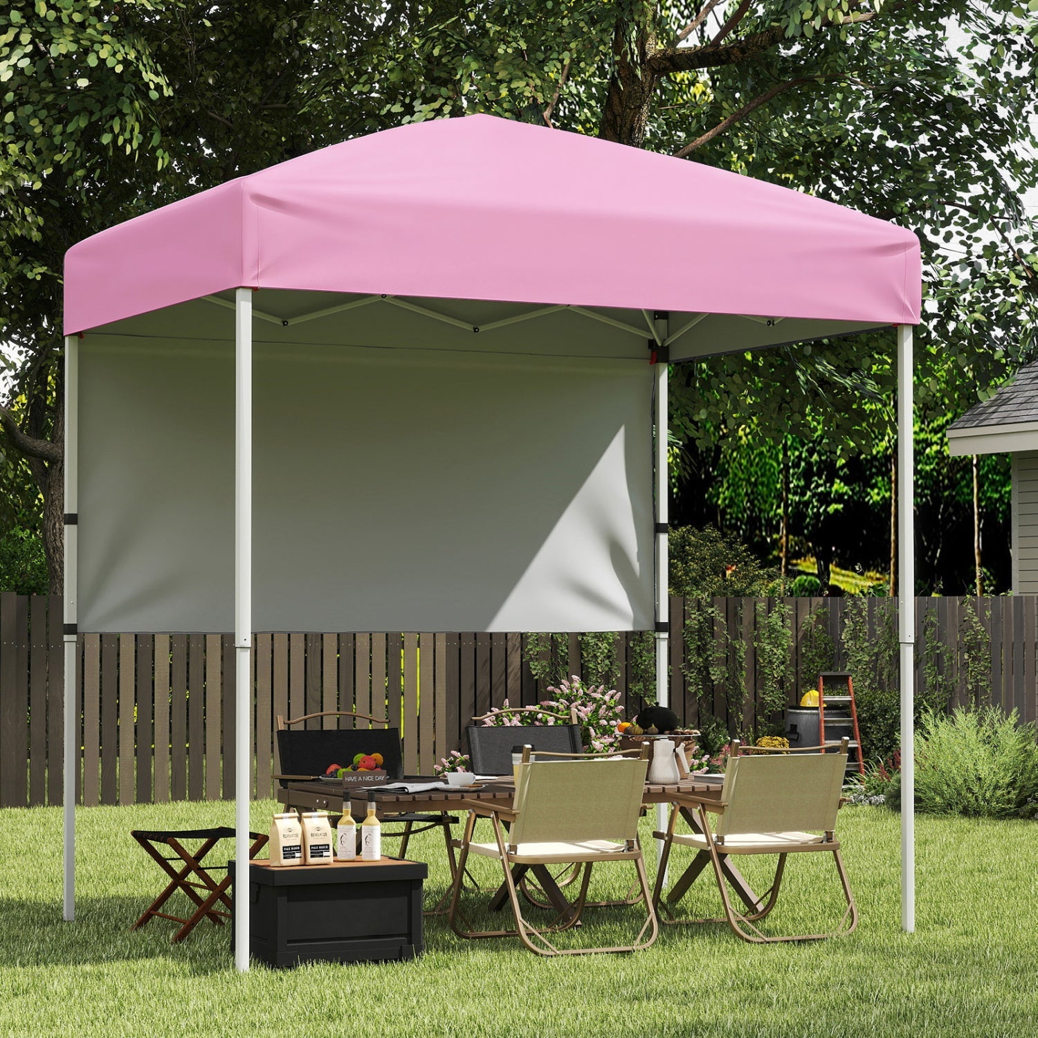 6' x 4' Pop-Up Canopy with Half Sidewall